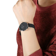  Shop Authentic Daniel Wellington Petite Ashfield Black Dial Black Mesh Strap Watch For Women - DW00100202 - Luxxuri