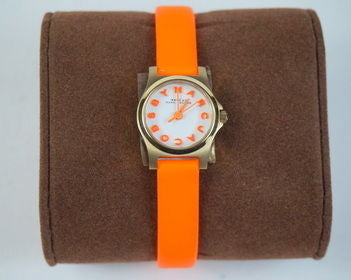  Shop Authentic Marc Jacobs Henry Dinky White Dial Orange Leather Strap Watch for Women - MBM1236 - Luxxuri