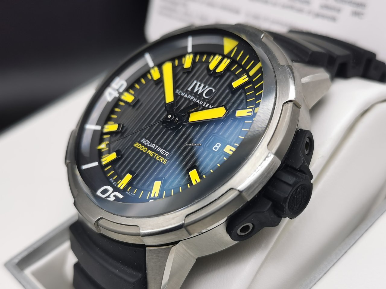  Shop Authentic IWC Aquatimer Automatic 2000 Black Dial Black Rubber Strap Watch for Men - IW358001 - Luxxuri