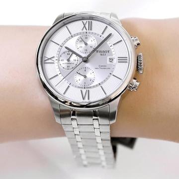  Shop Authentic Tissot Chemin des Tourelles Automatic Chronograph White Dial Silver Steel Strap Watch for Men - T099.427.11.038.00 - Luxxuri