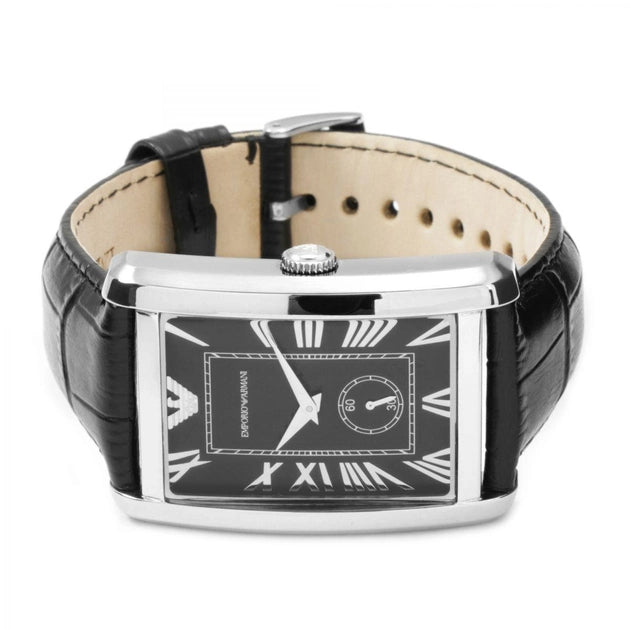  Shop Authentic Emporio Armani Classic Analog Black Dial Black Leather Strap Strap Watch For Men - AR1604 - Luxxuri