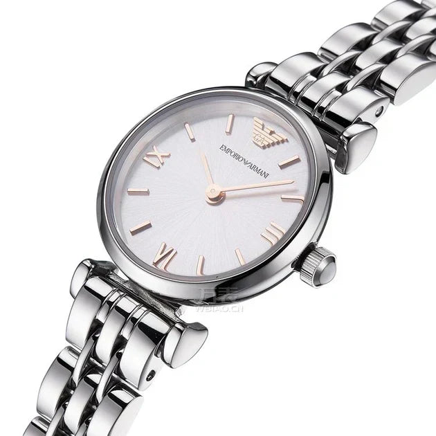 Shop Authentic Emporio Armani Gianni T Bar Quartz Silver Dial Silver Steel Strap Watch For Women - AR1935 - Luxxuri