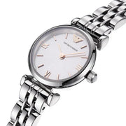  Shop Authentic Emporio Armani Gianni T Bar Quartz Silver Dial Silver Steel Strap Watch For Women - AR1935 - Luxxuri