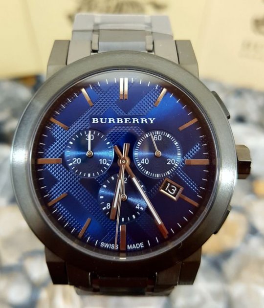  Shop Authentic Burberry The City Navy Blue Dial Black Steel Strap Watch for Men - BU9365 - Luxxuri