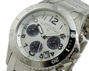  Shop Authentic Marc Jacobs Marc Chronograph Silver Dial Silver Steel Strap Watch for Men - MBM3155 - Luxxuri