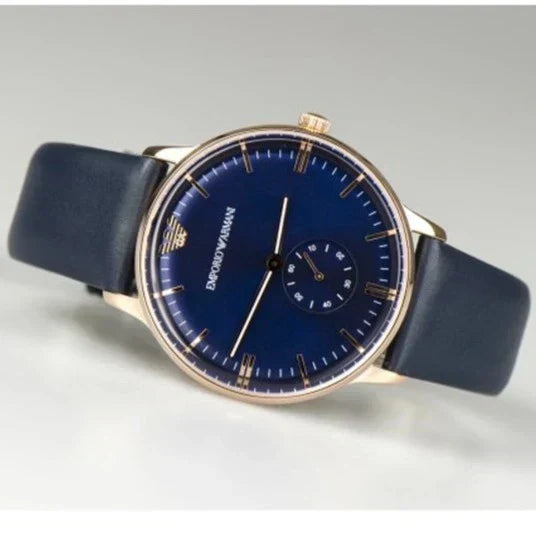  Shop Authentic Emporio Armani Classic Quartz Blue Dial Blue Leather Strap Watch For Men  - AR2071 - Luxxuri