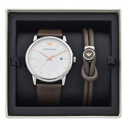  Shop Authentic Emporio Armani Kappa Quartz White Dial Brown Leather Strap Watch For Men - AR80006 - Luxxuri