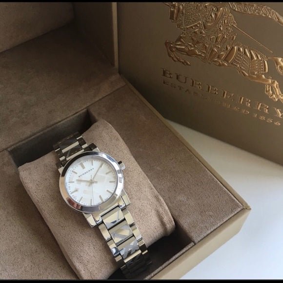  Shop Authentic Burberry The City Silver Dial Silver Steel Strap Watch for Women - BU9233 - Luxxuri