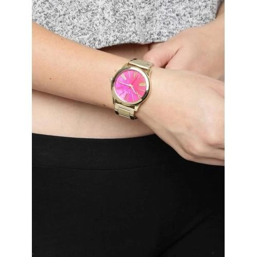  Shop Authentic Michael Kors Hartman Quartz Pink Dial Gold Steel Strap Watch For Women - MK3520 - Luxxuri