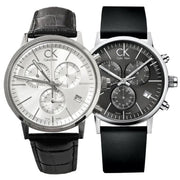 Shop Authentic Calvin Klein Post Minimal Chronograph Black Dial Black Leather Strap Watch for Men - K7627107 - Luxxuri