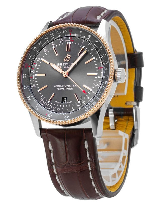  Shop Authentic Breitling Navitimer Automatic 41 Grey Dial Brown Leather Strap Watch for Men - U17326121M1P1 - Luxxuri