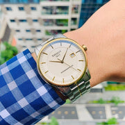  Shop Authentic Tissot Luxury Powermatic 80 Gold Dial Silver Steel Strap Watch For Men - T086.407.22.261.00 - Luxxuri