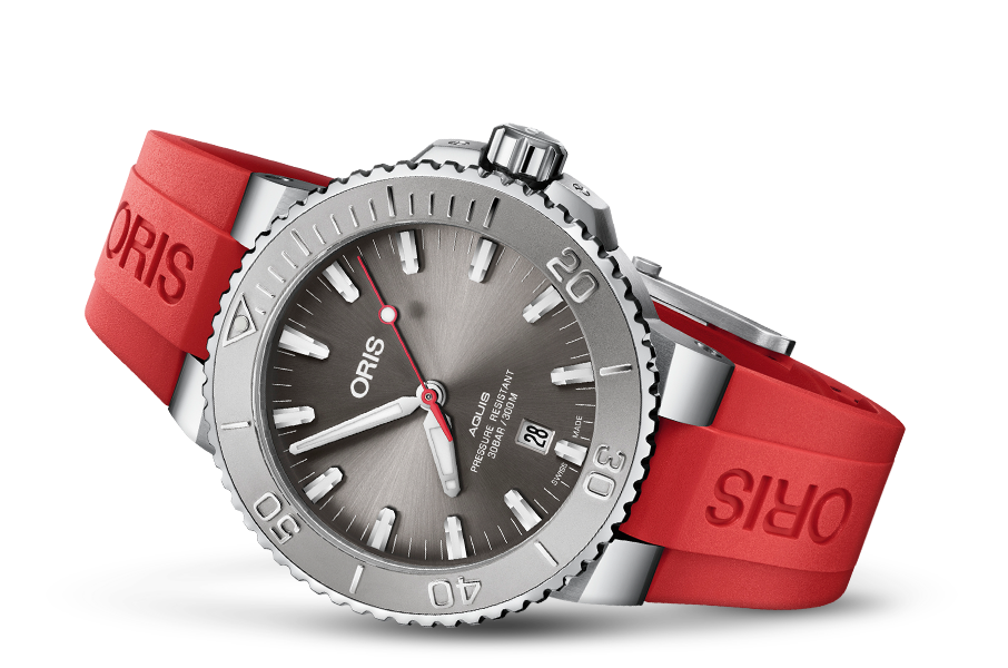  Shop Authentic Oris Aquis Date Relief Grey Dial Red Rubber Strap Watch for Men - 0173377304153-0742466EB - Luxxuri