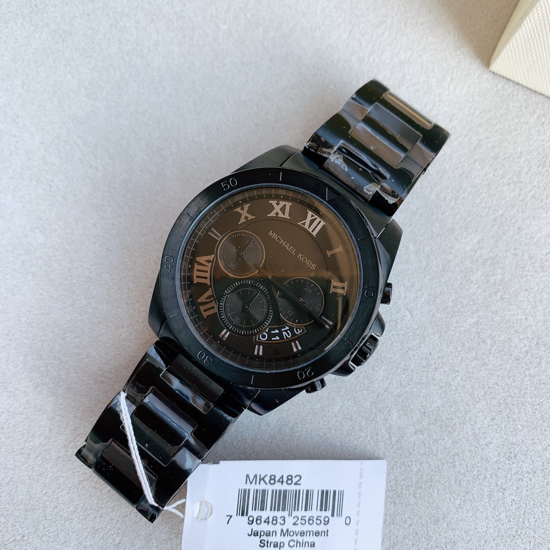  Shop Authentic Michael Kors Brecken Chronograph Black Dial Black Steel Strap Watch For Men - MK8482 - Luxxuri