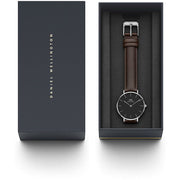  Shop Authentic Daniel Wellington Classic Petite Bristol Black Dial Brown Leather Strap Watch For Women - DW00100233 - Luxxuri