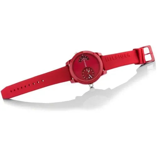  Shop Authentic Tommy Hilfiger Denim Red Dial Red Rubber Strap Watch for Men - 1791557 - Luxxuri