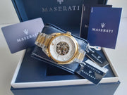  Shop Authentic Maserati Traguardo Automatic White Skeleton Dial Two Tone Steel Strap Watch For Men - R8823112003 - Luxxuri