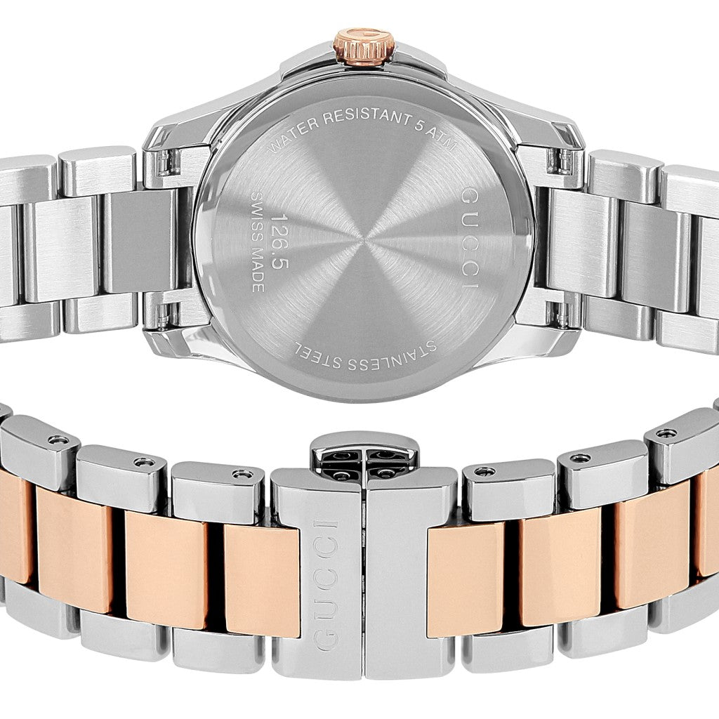  Shop Authentic Gucci G Timeless Silver Dial Two Tone Steel Strap Watch For Women - YA126528 - Luxxuri