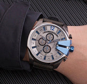 Shop Authentic Diesel Mega Chief Chronograph Black Dial Black Leather Strap Watch For Men - DZ4500 - Luxxuri