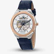  Shop Authentic Maserati Stile Automatic Limited Edition White Dial Blue Leather Strap Watch For Men - R8821142001 - Luxxuri