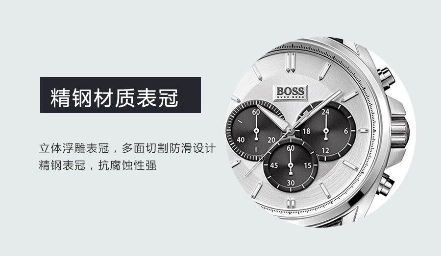  Shop Authentic Hugo Boss Driver Chronograph Quartz Silver Dial Black Leather Strap Watch For Men - 1512880 - Luxxuri