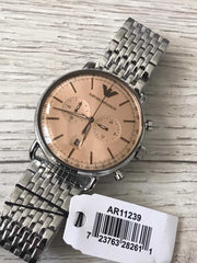  Shop Authentic Emporio Armani Aviator Chronograph Beige Dial Silver Steel Strap Watch For Men - AR11239 - Luxxuri