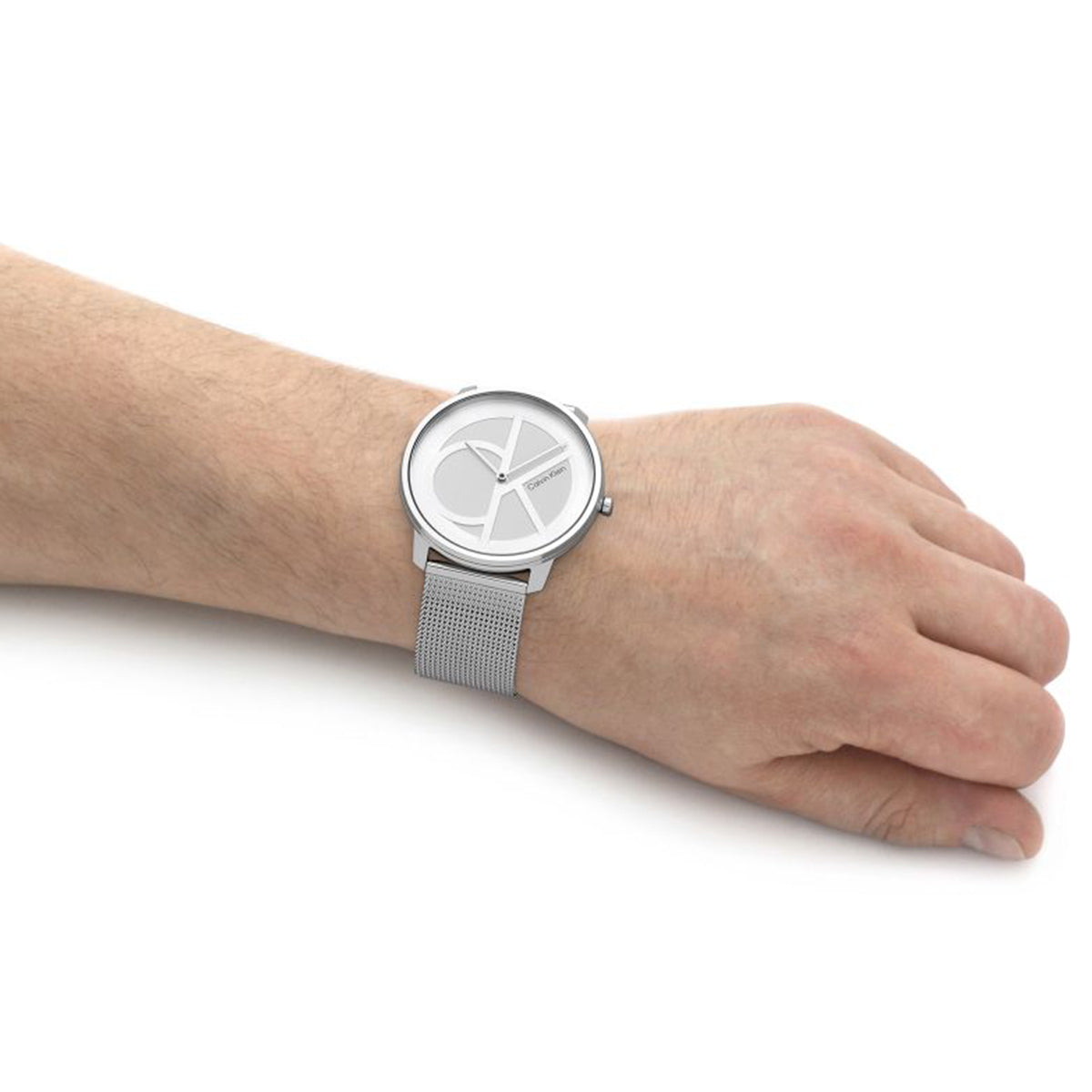  Shop Authentic Calvin Klein Minimal White Dial Silver Mesh Bracelet Watch for Women - K3M52152 - Luxxuri