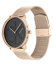  Shop Authentic Calvin Klein Minimal Black Dial Rose Gold Mesh Bracelet Watch for Men - K3M22621 - Luxxuri