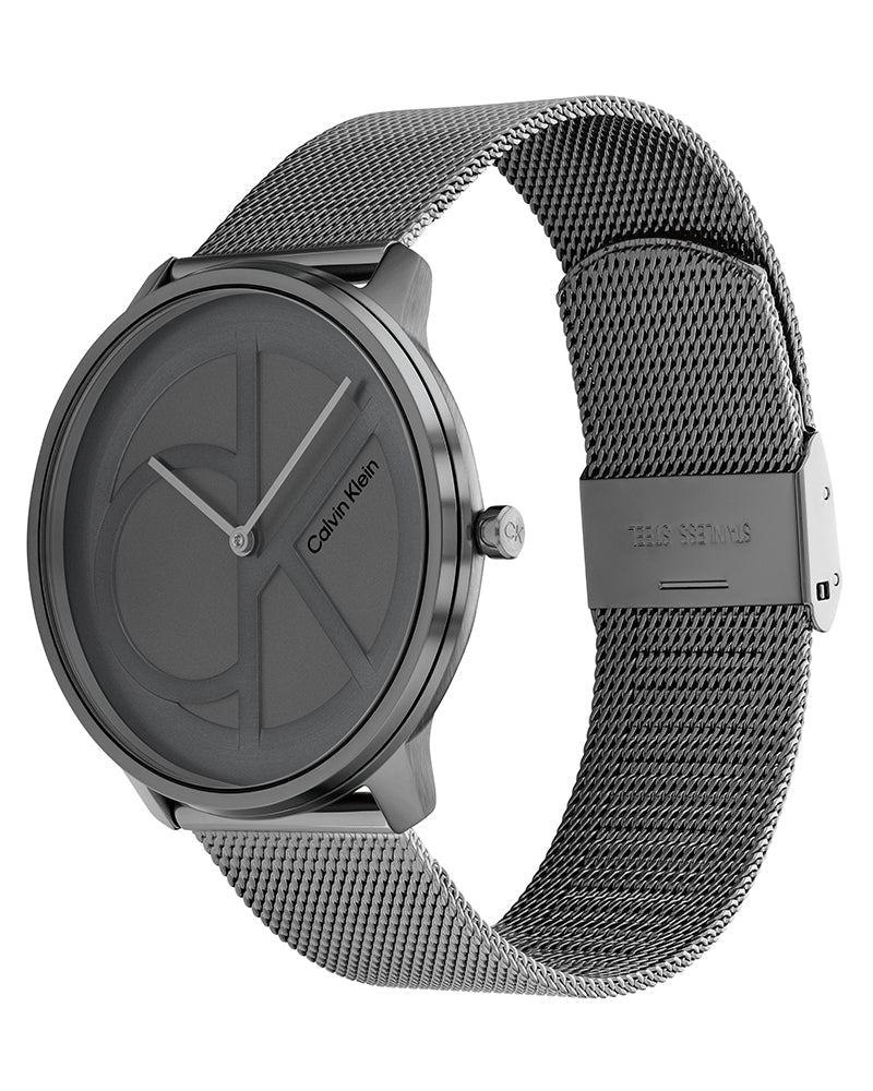  Shop Authentic Calvin Klein Minimal Grey Dial Grey Mesh Bracelet Watch for Men - K3M517P4 - Luxxuri