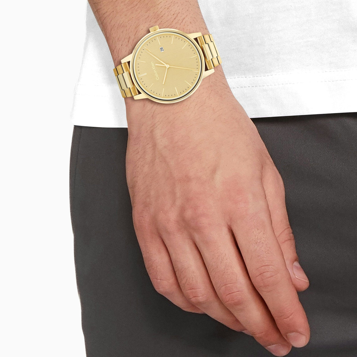  Shop Authentic Armani Exchange Cayde Analog Gold Dial Gold Steel Strap Watch For Men - AX2707 - Luxxuri