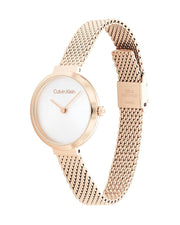  Shop Authentic Calvin Klein Authentic Silver Dial Rose Gold Mesh Bracelet Watch for Women - K8G23626 - Luxxuri