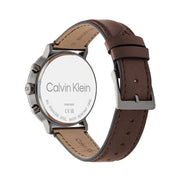  Shop Authentic Calvin Klein Minimal Silver Dial Brown Leather Strap Watch for Men - K3M211G6 - Luxxuri