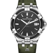  Shop Authentic Maurice Lacroix Aikon Quartz Black Dial Green Crocodile Leather Strap Watch for Men - AI1008-PVB21-330-1 - Luxxuri