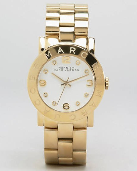 Shop Authentic Marc Jacobs Amy White Dial Gold Steel Strap Watch for Women - MBM3182 - Luxxuri