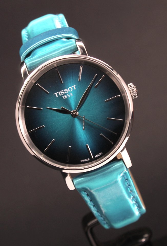  Shop Authentic Tissot Everytime Lady Green Dial Green Leather Strap Watch for Women - T143.210.17.091.00 - Luxxuri