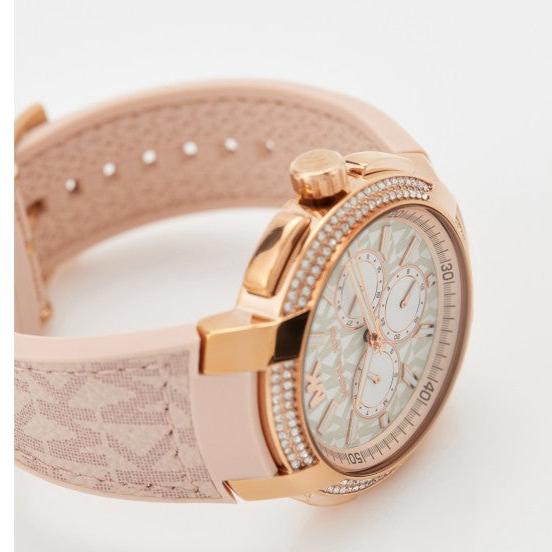  Shop Authentic Michael Kors Sidney Multifunction White Dial Pink Silicone Strap Watch For Women - MK7222 - Luxxuri