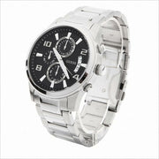  Shop Authentic Guess Exec Chronograph Quartz Black Dial Silver Steel Strap Watch For Men - W0075G1 - Luxxuri