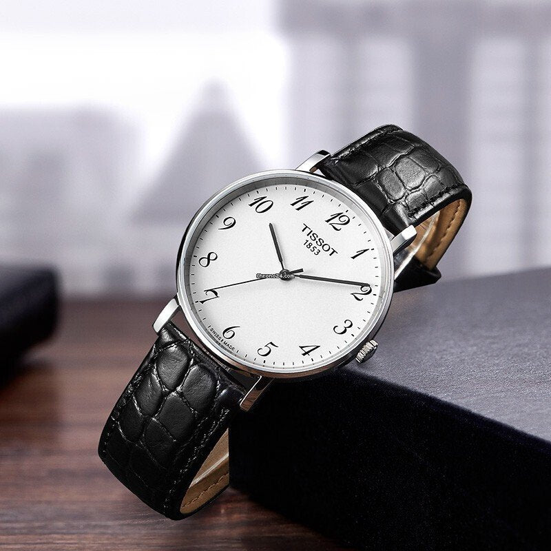  Shop Authentic Tissot Everytime Large White Dial Black Leather Strap Watch For Men - T109.610.16.032.00 - Luxxuri