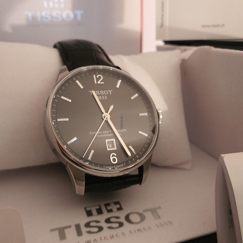  Shop Authentic Tissot Chemin Des Tourelles Powermatic 80 Black Dial Black Leather Strap Watch For Men - T099.407.16.447.00 - Luxxuri