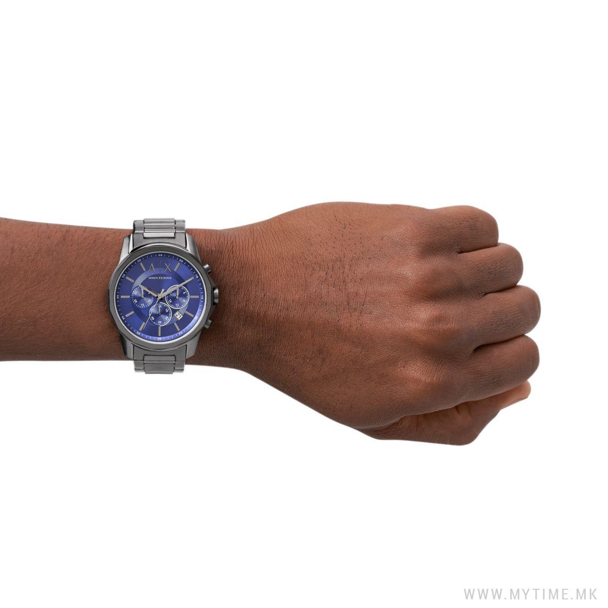  Shop Authentic Armani Exchange Banks Chronograph Blue Dial Grey Steel Strap Watch For Men - AX1731 - Luxxuri