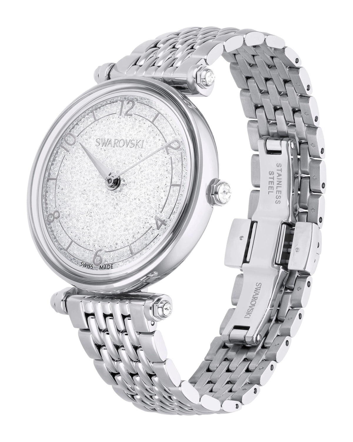  Shop Authentic Swarovski Crystalline Wonder Silver Dial Silver Steel Strap Watch for Women - 5656929 - Luxxuri