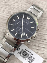  Shop Authentic Emporio Armani Renato Chronograph Blue Dial Silver Steel Strap Watch For Men - AR11164 - Luxxuri