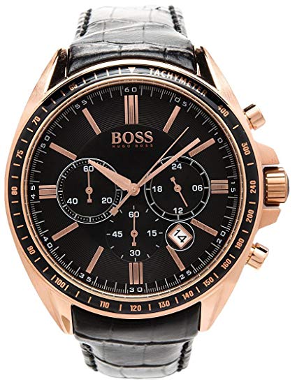 Shop Authentic Hugo Boss Driver Black Dial Black Leather Strap Watch for Men - 1513092 - Luxxuri
