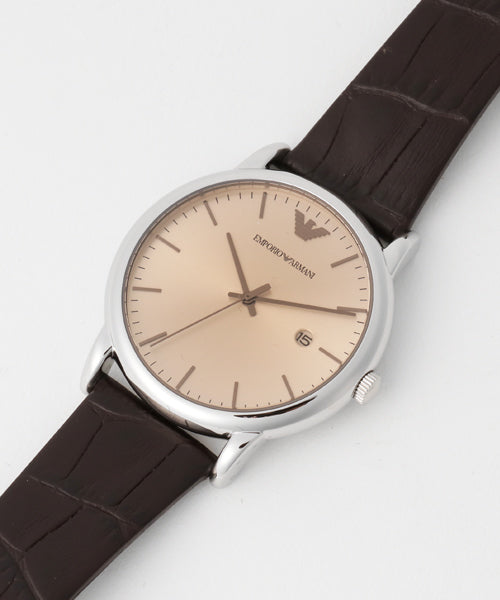  Shop Authentic Emporio Armani Luigi Analog Bronze Dial Brown Leather Strap Watch For Men - AR11096 - Luxxuri
