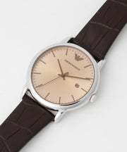  Shop Authentic Emporio Armani Luigi Analog Bronze Dial Brown Leather Strap Watch For Men - AR11096 - Luxxuri