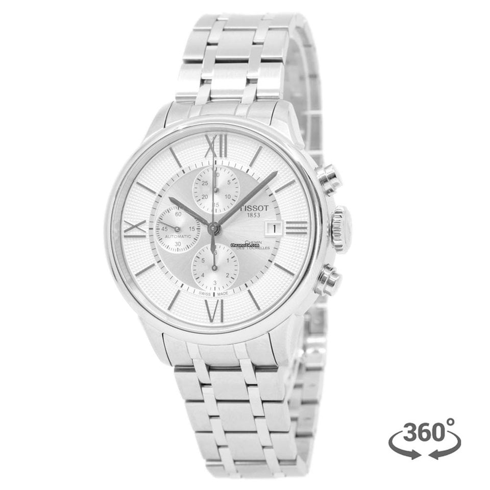  Shop Authentic Tissot Chemin des Tourelles Automatic Chronograph White Dial Silver Steel Strap Watch for Men - T099.427.11.038.00 - Luxxuri