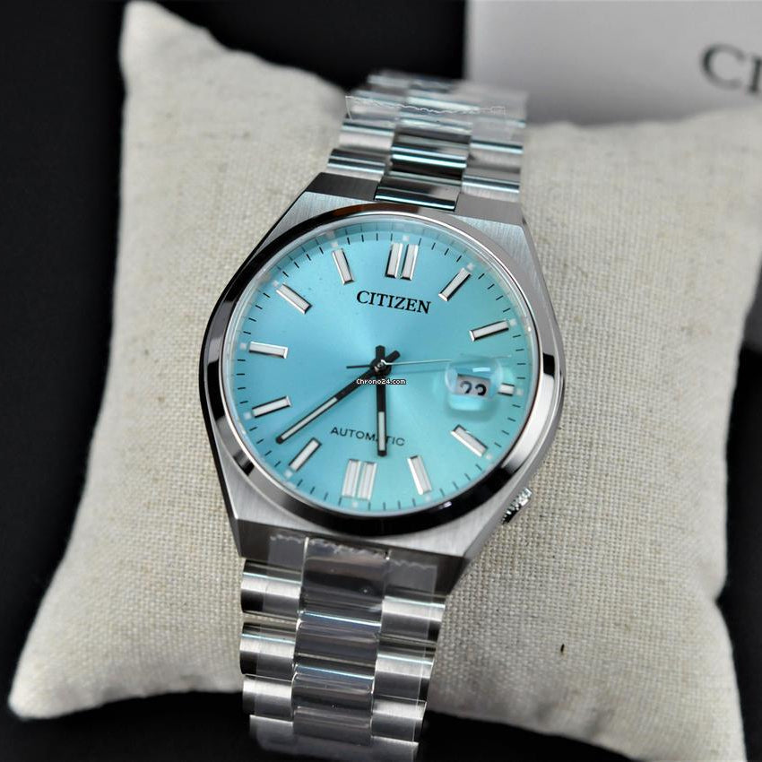  Shop Authentic Citizen Tsuyosa Automatic Turquoise Dial Silver Steel Strap Watch For Men - NJ0151-88M - Luxxuri