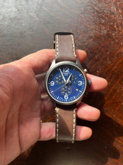  Shop Authentic Tissot Chrono XL Blue Dial Brown Leather Strap Watch For Men - T116.617.36.047.00 - Luxxuri