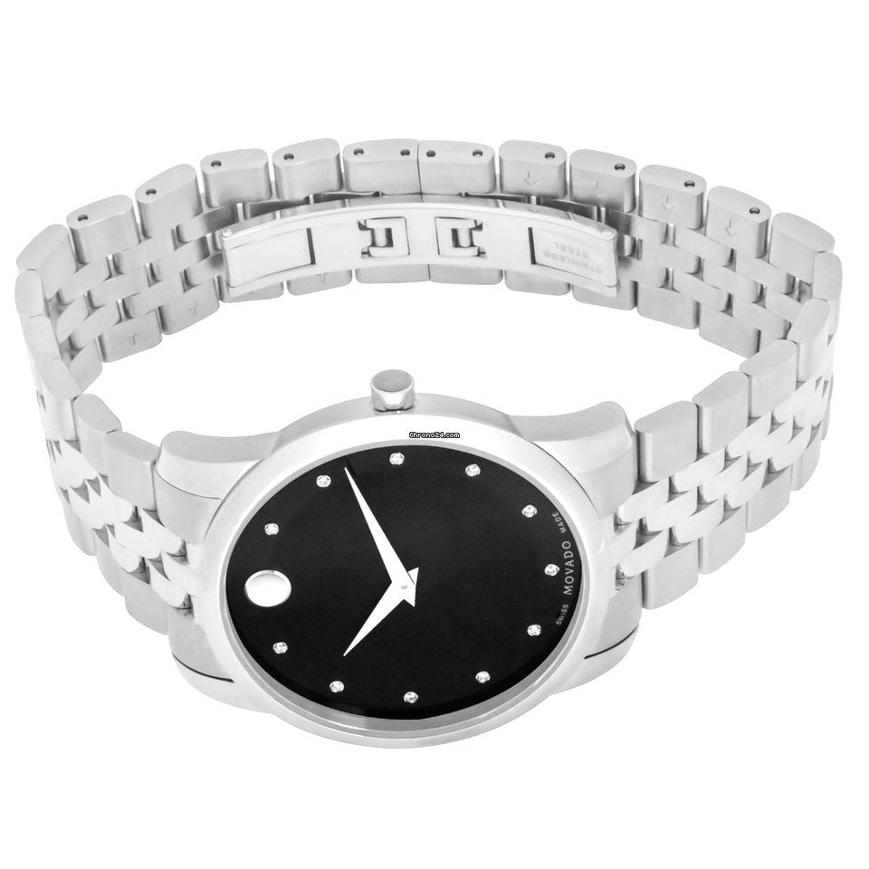  Shop Authentic Movado Museum Classic Black Dial Silver Steel Strap Watch For Women - 0606858 - Luxxuri