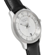  Shop Authentic Gucci G Timeless Eryx Silver Dial Black Leather Strap Watch For Men - YA126338 - Luxxuri